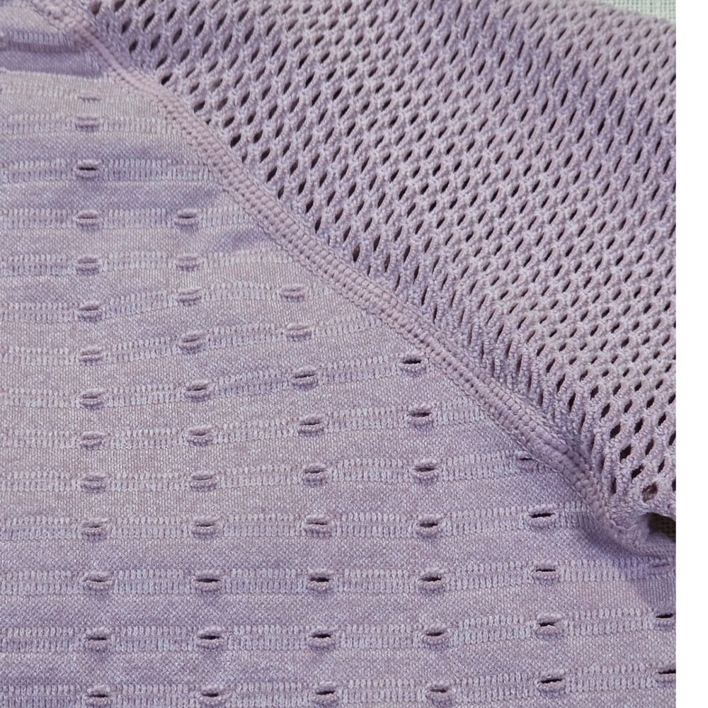 Purple Seamless Full Zip Cropped Performance Jacket Mesh Vent Athletic Top - Picture 4 of 8